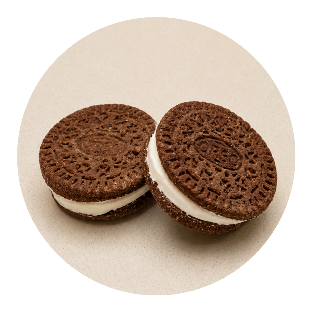 galletitas de chocolate rellenas con crema